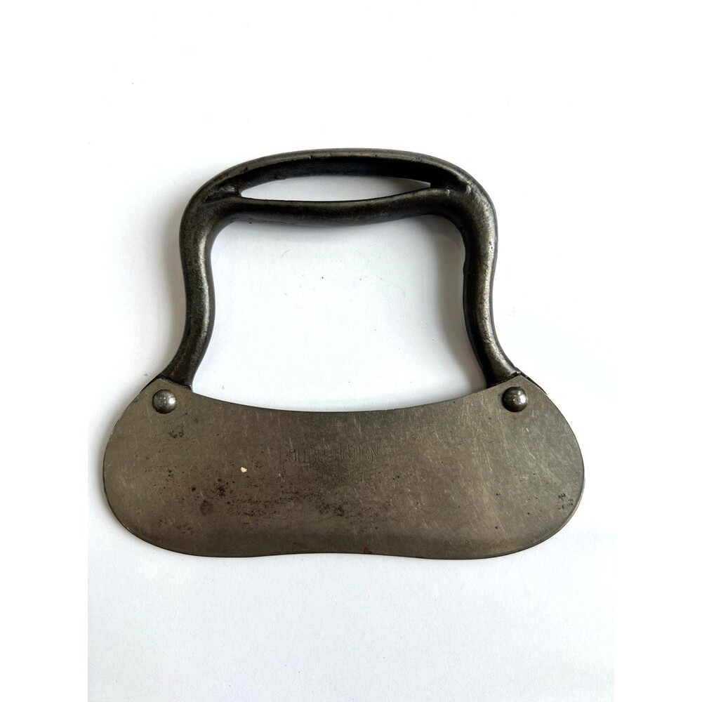 Dough Cutter Chopper Curved Blade Double Action Tool Cast Steel Antique CT. USA